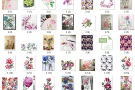 548张国外插画师水彩花卉植物手绘临摹图